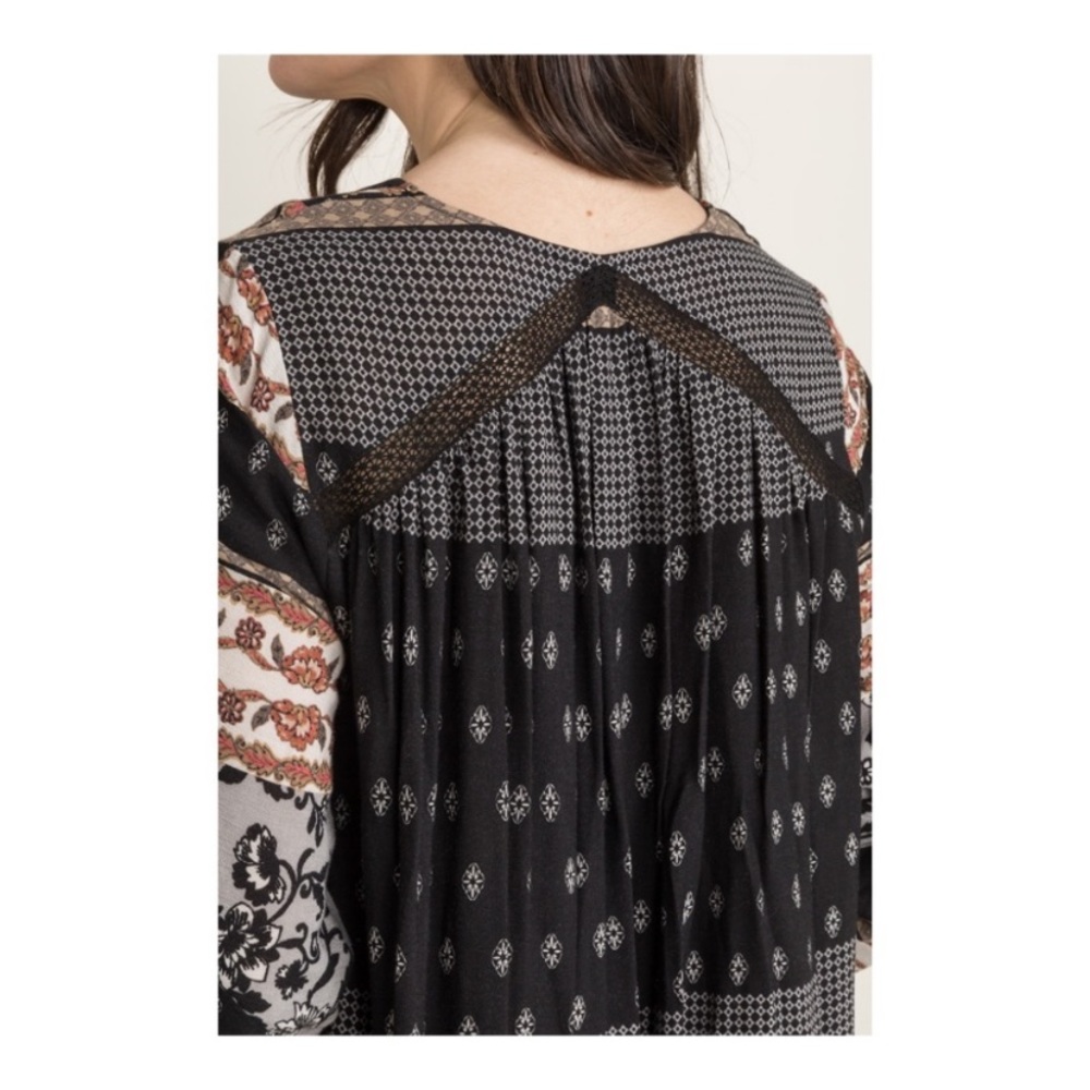 ✨MYSTREE FLORAL PRINT LACE UP DRESS BOHO STYLE✨ - Picture 6 of 8